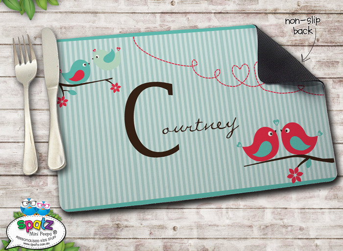 Personalised Non Slip Kids Placemats SPATZ Mini Peeps®