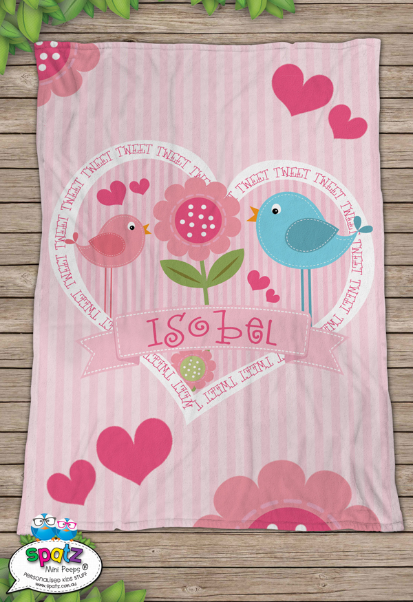 Personalised Kids Fleece Blankets SPATZ Mini Peeps®