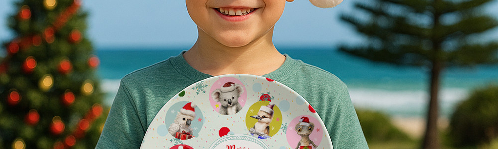 Personalised Kids Melamine Christmas Dinner Plates