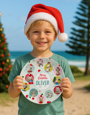 Personalised Kids Melamine Christmas Dinner Plates