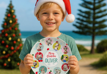 Personalised Kids Melamine Christmas Dinner Plates