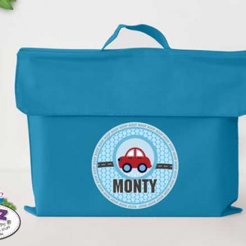 library Bags For Kids, waterproof library bag, kids book bag, library bag with handles, library bag with name, kids library bag, school library bag, Personalised Kids Library Bag Cars