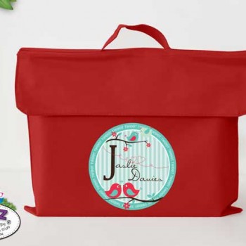 library Bags For Kids, waterproof library bag, kids book bag, library bag with handles, library bag with name, kids library bag, school library bag, Personalised Kids Library Bag Birds