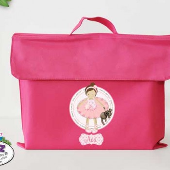 library Bags For Kids, waterproof library bag, kids book bag, library bag with handles, library bag with name, kids library bag, school library bag, Personalised Kids Library Bag Ballet Ballerina