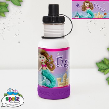 Kids Stainless Steel Drink bottle name, Kids drink Bottle, Bottle Pop top, Straw Top drink bottle, BPA Free drink bottle, cute little mermaid drink bottle
