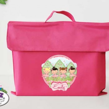 library Bags For Kids, waterproof library bag, kids book bag, library bag with handles, library bag with name, kids library bag, school library bag, Personalised Kids Library Bag Ballerinas