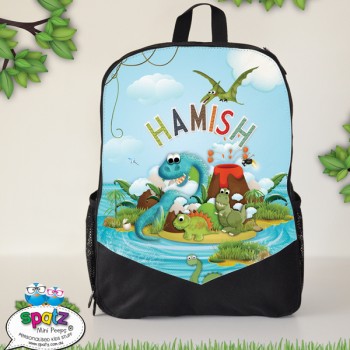 Personalised Kids Backpack School Bag Kindy Bag with name Dinosaurs