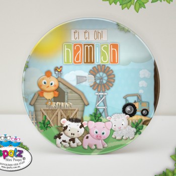 Personalised Kids Unbreakable Plastic Plate BPA Free Animal Farm, kids plate name, plastic kids plate, name plate, melamine kids plate, non beak plate kids, personalised plate, christening gift, christening plate, baby gift, newborn baby gift, baby present, naming day present, naming day gift, new baby keepsake, birthday keepsake, kids camping plate
