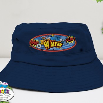 kids bucket hat, toddler hat, personalised toddler hat, kids hat, kids beach hat, adjustable hat kids, kids pull cord hat, cancer council hat, good beach hat for kids, kids sun hat, hat with name, custom child hat