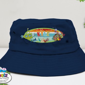 kids bucket hat, toddler hat, personalised toddler hat, kids hat, kids beach hat, adjustable hat kids, kids pull cord hat, cancer council hat, good beach hat for kids, kids sun hat, hat with name, custom child hat