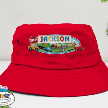 kids bucket hat, toddler hat, personalised toddler hat, kids hat, kids beach hat, adjustable hat kids, kids pull cord hat, cancer council hat, good beach hat for kids, kids sun hat, hat with name, custom child hat