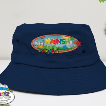 kids bucket hat, toddler hat, personalised toddler hat, kids hat, kids beach hat, adjustable hat kids, kids pull cord hat, cancer council hat, good beach hat for kids, kids sun hat, hat with name, custom child hat