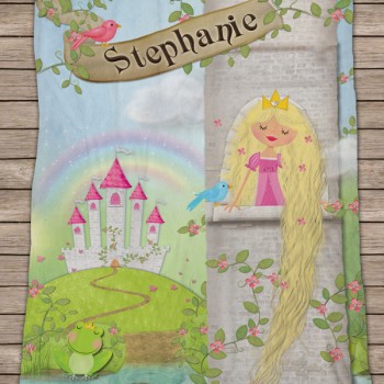 Kids Polar Fleece Personalised With Name Rapunzel Fairytale