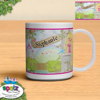 Kids Plastic Mug Cup Rapunzel Fairytale Design With Name Personalised