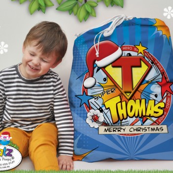 name on childs christmas santa sack, kids santa sack, kids santa sack with name, my first christmas santa sack, christmas keepsake kids