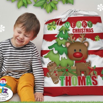 name on childs christmas santa sack, kids santa sack, kids santa sack with name, my first christmas santa sack, christmas keepsake kids