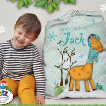 embroidered santa sack, name on childs christmas santa sack, kids santa sack, kids santa sack with name, my first christmas santa sack, christmas keepsake kids