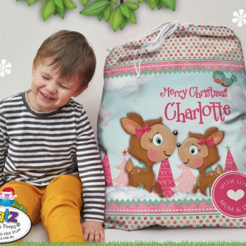 christmas santa sack, kids santa sack, gift bag, santa bag, santa sack with name