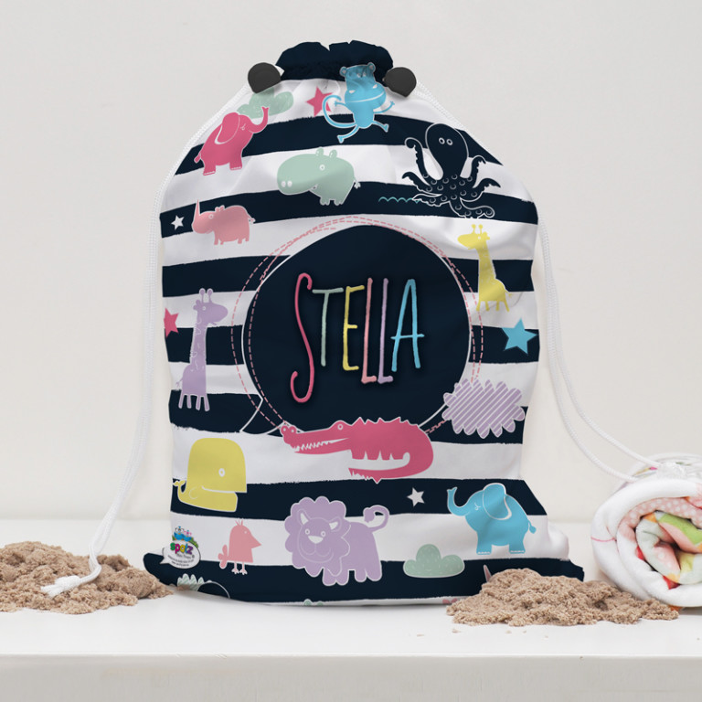 Personalised Kids Water Resistant Swim Bags With Drawstring