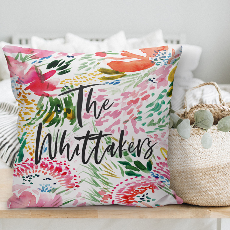 Personalised Family Throw Cushions With a Custom Name