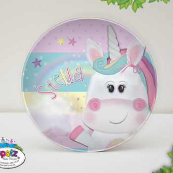 Unicorn melamine kids child dinner plate