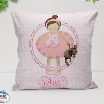Kids Cushion With Name Ballerina Ballet