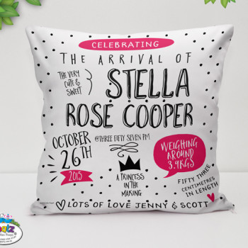 Princess Christening Cushion Cover Keepsake Gift