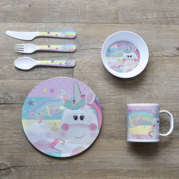 Unicorn Dinner Set Bowl Plate Mug