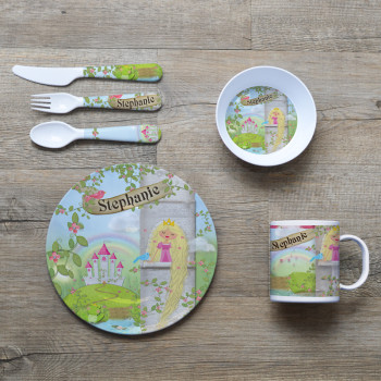 Princess Castle Kids Dinnerset Fork Knife Spoon Mug Plate Placemat