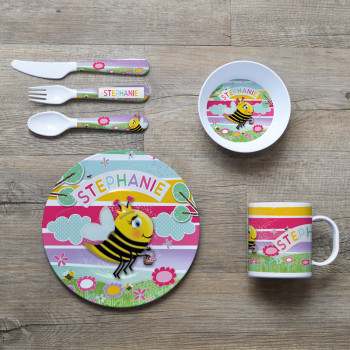 Personalised Kids Melamine Dinner Set I'm A Bee