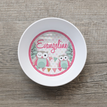 Kids Melamine Bowl Owl Personalised