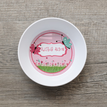 Butterflies Bowl Kids Melamine Childrens