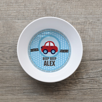 Cars Bowl Melamine Plastic Kids Personalised