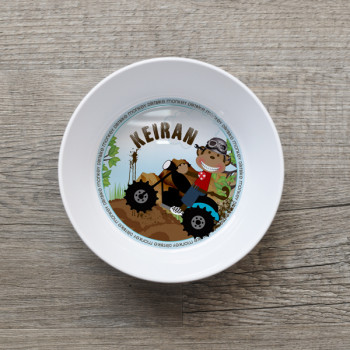 Motorbike Dirt Bike Monkey Kids Bowl Melamine