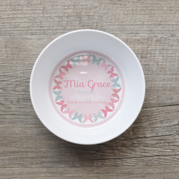 Melamine Kids Bowl Butterflies Personalised