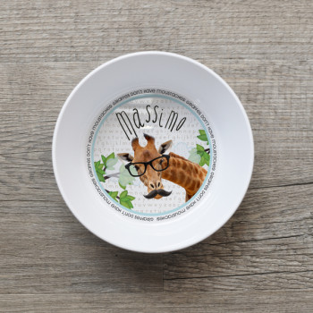 Giraffe Moustache Bowl Kids Melamine