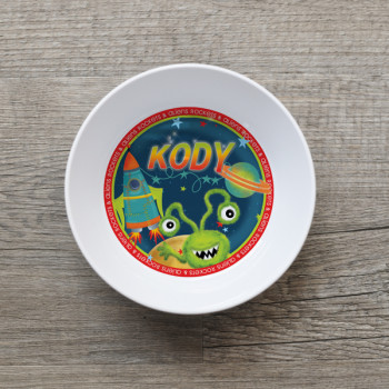 Melamine Kids Bowl Aliens Space Rocket