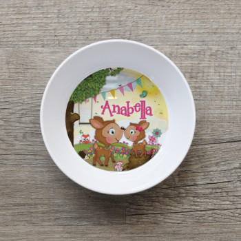Deer Woodland Kids Bowl Girls Melamine
