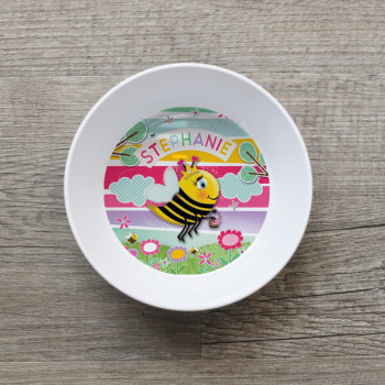 Bee Personalised Melamine Kids Bowls