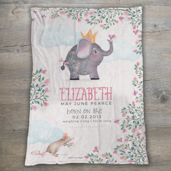 Elephant Baby Blanket Floral