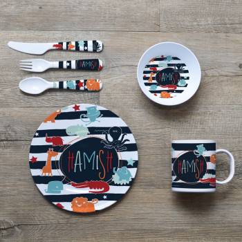 Personalised Kids plate mug cup for knife spoon bowl