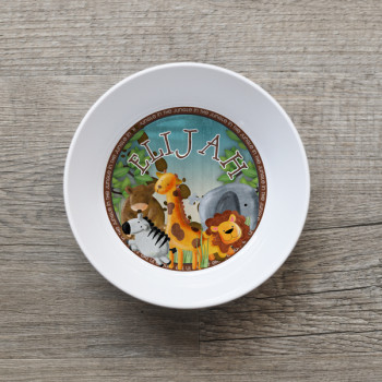 Jungle Animals Kids Bowl Melamine BPA Free Plastic