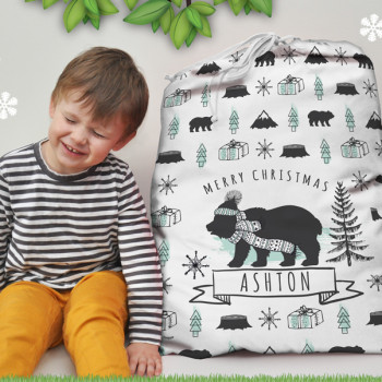 Santa Sack Christmas Kids Custom Made Personalised Name Large