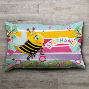 Flower Bee Theme Custom Pillow Pillowcase Name Personalised