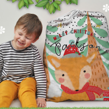 name on childs christmas santa sack, kids santa sack, kids santa sack with name, my first christmas santa sack, christmas keepsake kids