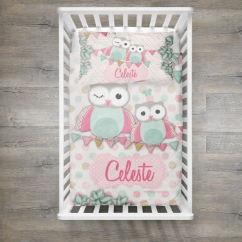 Cot Quilt Set Owls