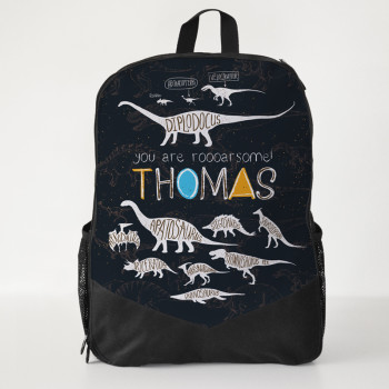 Personalised Kids Backpack Retro Dinosaurs