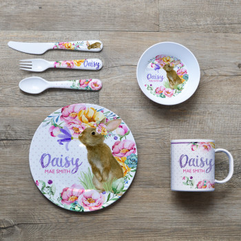easter mug plate bowl set kids with name personalised