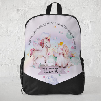 Personalised Kids Backpack Always Be A Unicorn