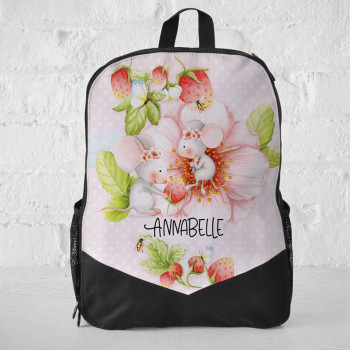 Personalised Kids Backpack Strawberry Mouse